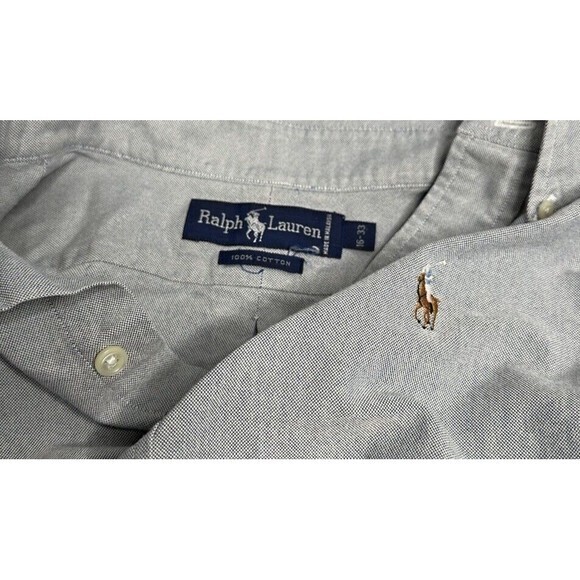 Ralph Lauren The Iconic Button Down Pin Point Oxford in Yellow Size 16 (33) - Picture 2 of 8